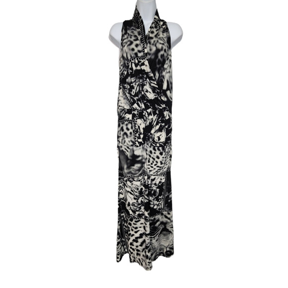 Orna Farho Paris Printed Stretchy Maxi Dress 40 - Picture 1 of 4